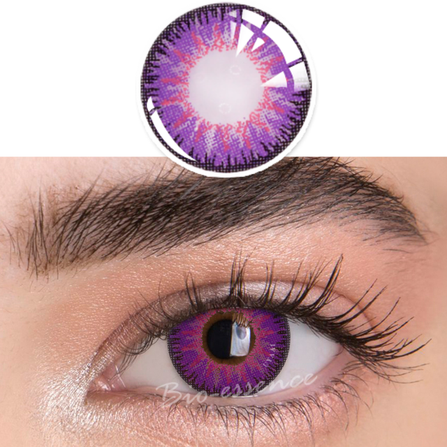 Bio-essence 2pcs/pair cosplay color contact lenses for eyes cartoon anime accessories pruple pupil lens for all