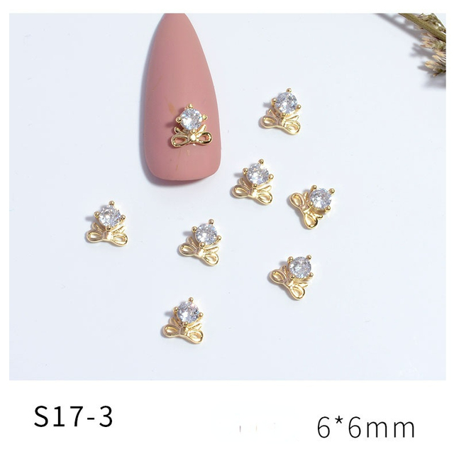 Net Red New Nail Art Jewelry Zircon Star Moon Love Pearl Rabbit Butterfly Chain Nail Decoration Nail Accessories