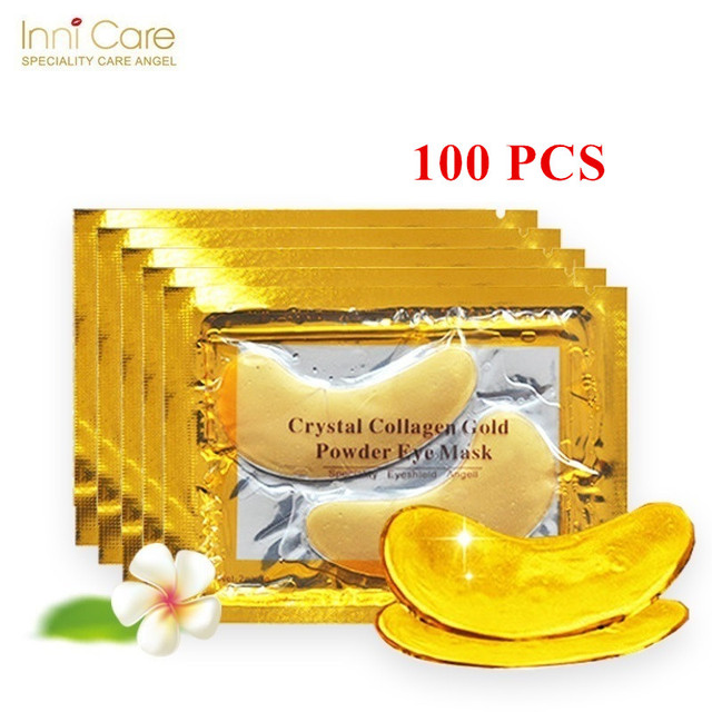 InniCare 50/60/80/100pcs Crystal Collagen Golden Eye Mask Dark Circles Acne Beauty Patches for Eye Skin Care Korean Cosmetics