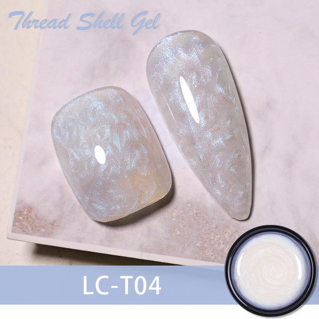 LILYCUTE Thread Shell Nail Gel Polish 7ml Pearl Shell Semi Permanent UV Gel Base Top Coat Popular in Autumn and Winter