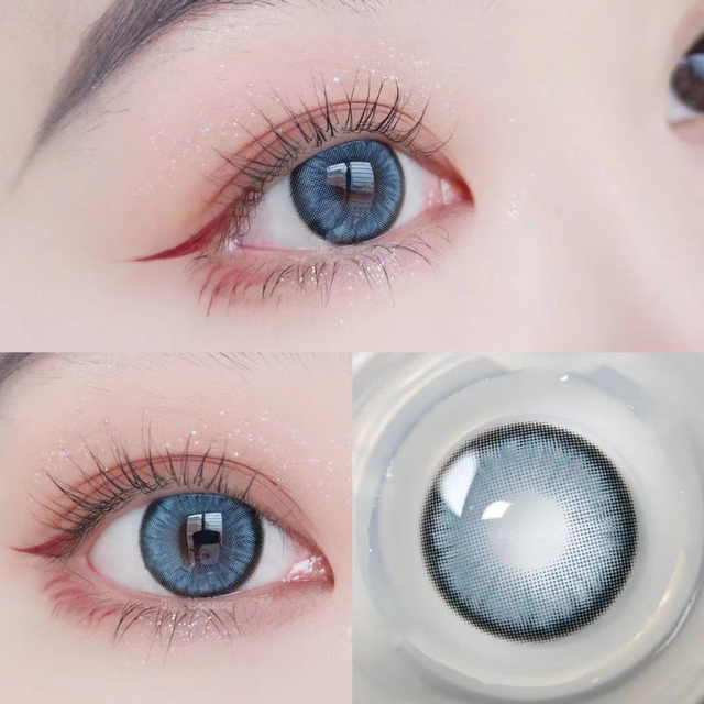 Bio-essence 1 Pair Colored Eye Contact Lenses Blue Lens Green Eye Lens Natural Eye Contact Lens Gray Fashionable Lens