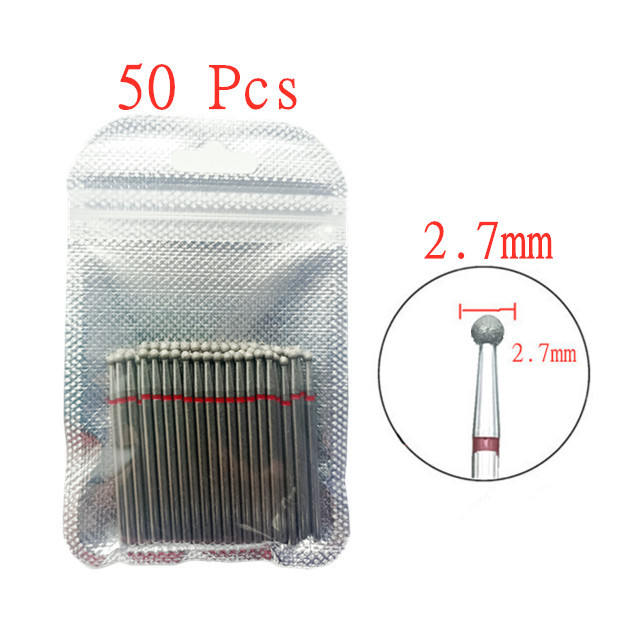 50pcs/set Nail Drill Bit Set Cutter Dental Diamond Grinding Polish Burs Dental Lab Polisher 2.35mm Shank Nail Tools