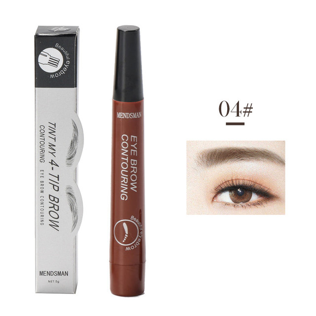 Four heads eyebrow pen long-lasting liquid waterproof anti-sweat eyebrow quick-drying pen eyes makeup beauty tools