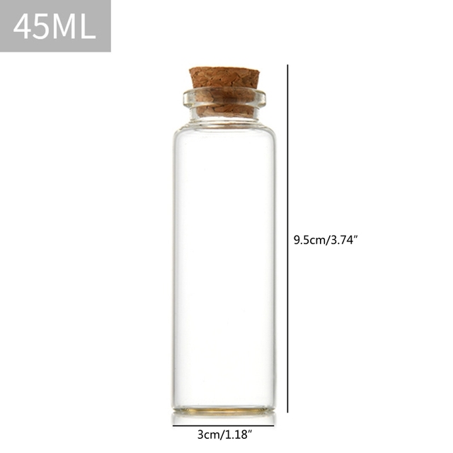 D2TA Small Glass Bottles Jars with Wood Corks Stoppers Small Glass Jars Wishing Bottles Message Bottle for Halo Wedding Gifts