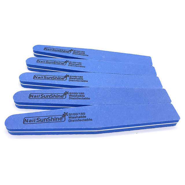 10pcs/lot Nail File Blocks Colorful 100/180 Sponge Washable Nail Sunshine Polish Sanding Buffer Manicure Tools Nails Accessories