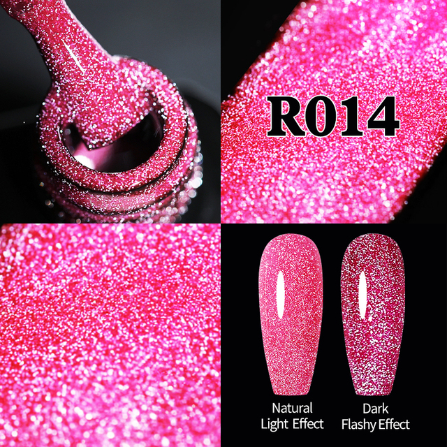 ur sugar fluorescent reflective gel nail polish neon yellow pink red glitter semi permanent soak off uv led nail polish