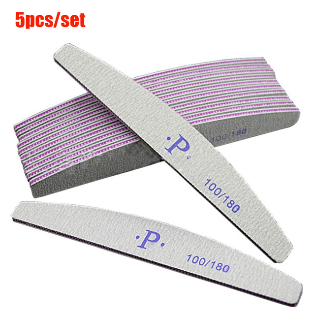 10pcs/5pcs Wood Nail File 100/180 180/240 Professional Double Side Nail Art Sanding Buffer Files