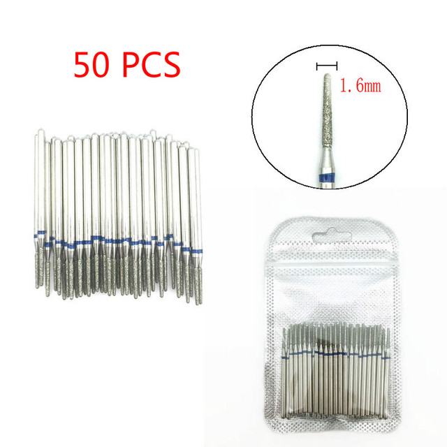 50pcs/set Nail Drill Bit Set Cutter Dental Diamond Grinding Polish Burs Dental Lab Polisher 2.35mm Shank Nail Tools