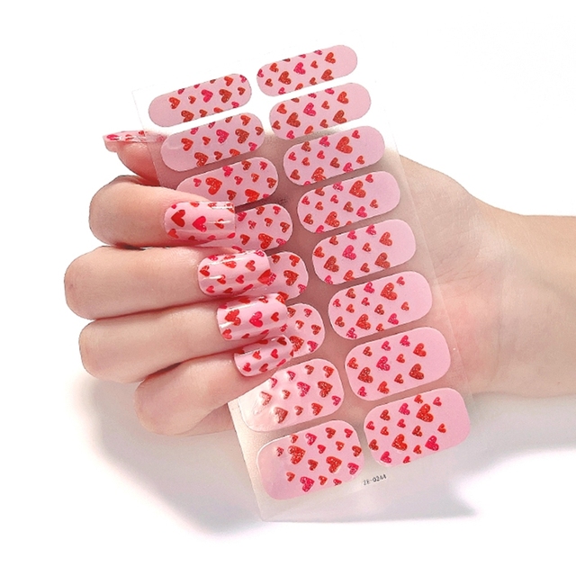 16 Tips Nail Polish Stickers European Style Solid Color Gradient Pattern Self Adhesive Nail Art Decals Manicure Strips