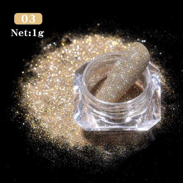 Born Pretty Reflective Glitter Powder Bright Light Shining Nail Chrome Pigment Dust Powder Nail Decoration for Gel Polish