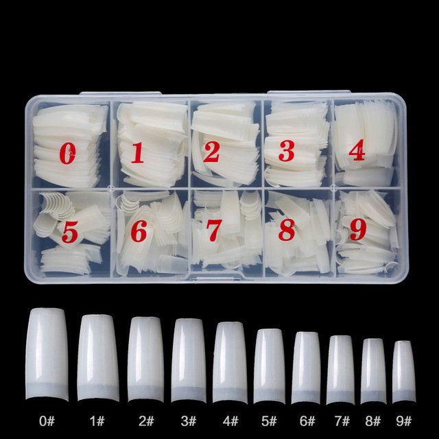 500pcs/box False Nail Tips Full Cover Colorful Ballet Nails Transparent Acrylic Nail Capsules French Manicure False Nails