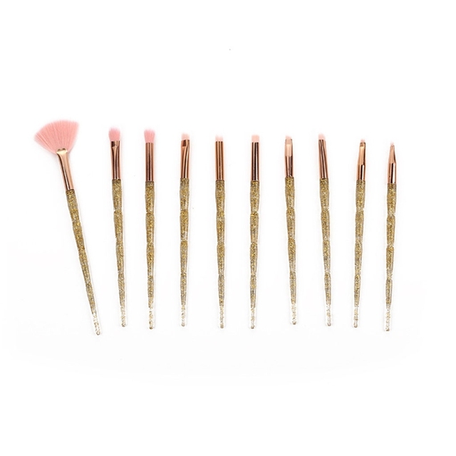 A0ND 10 Makeup Brushes Tool Set Cosmetic Powder Eye Shadow Foundation Blush Brushes Tools