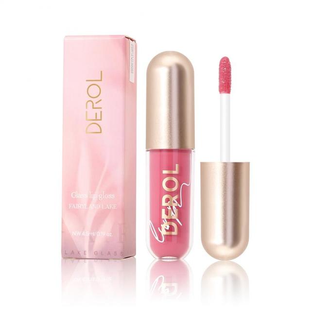 DEROL High Gloss Lipstick Mirror Water Glass Lip Gloss Moisturizing Blur Serum Sealant Oil Lip Gloss Sexy Women Makeup Cosmetics