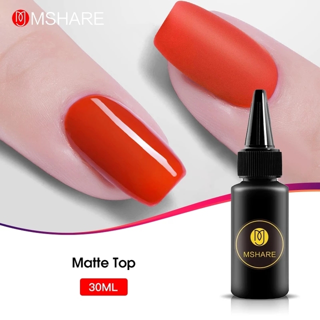 MSHARE Tempered Top Coat Matte Tops For Nails Mat Matte Gel Polish Semi Permanent UV Varnish