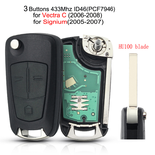 KEYYOU Flip Car Remote Key 433Mhz For Opel/Vauxhall Astra H 2004-2009 Zafira B 2005-2013 Vectra C 2002-2008 Signum Corsa D