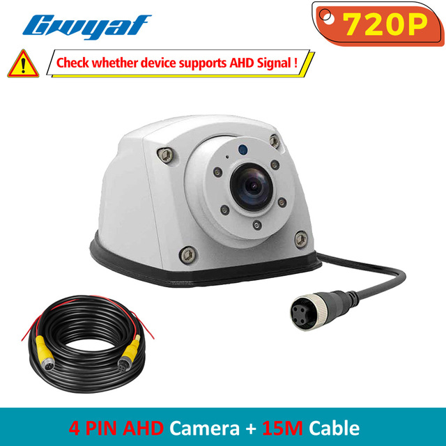 Gwyaf White Trailer Truck Camera AHD 720P Mini Front/Side Reverse Camera Wide View Angle Fifth Wheel/RV Camping Parking Camera