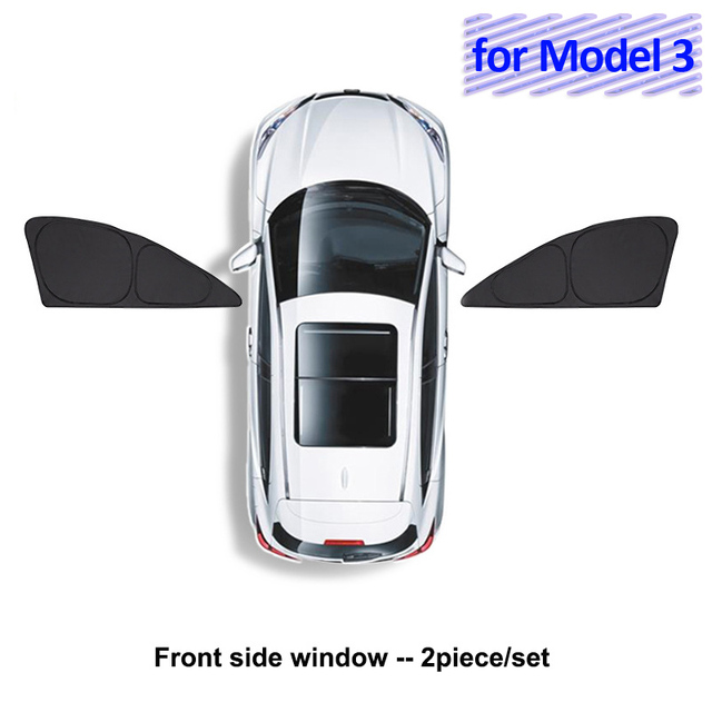 Sunshade For Tesla Model 3 2022 Car Accessories Side Window Sun Shade Privacy Louver Blinds Shade Net Rear Windshield