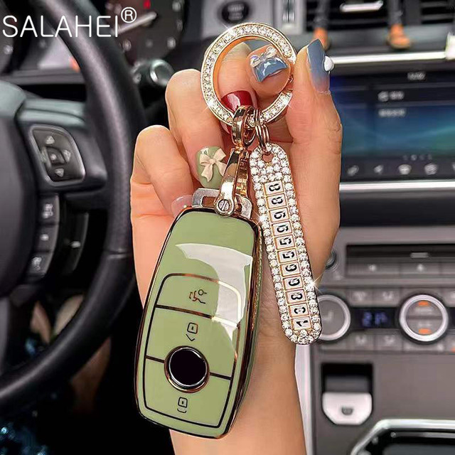 حافظة مفاتيح سيارة ماسية من البولي يوريثان لبنز 2017 E Class W213 2018 S class Benz W245 W204 W205 W210 W212 W221 W222 CLK ملحقات