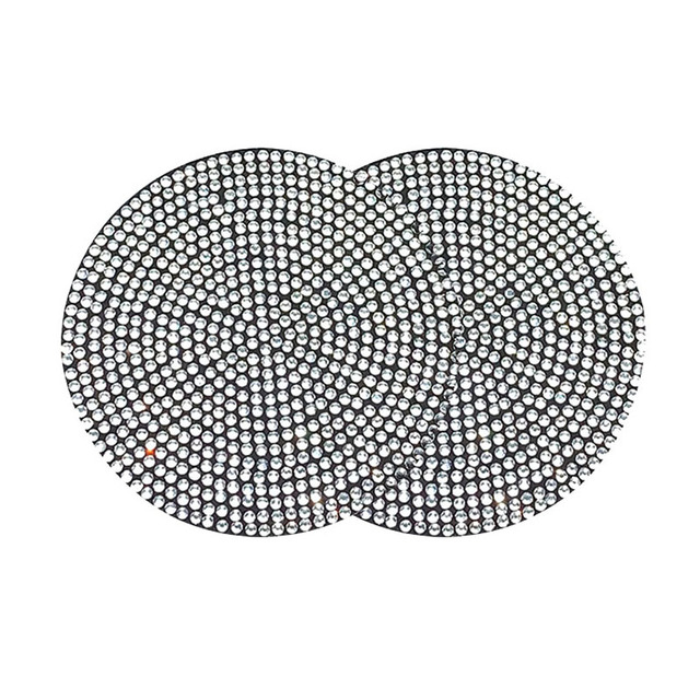 Full Diamond Car Coaster Water Cup Holder Mat Anti Slip Mat Silica Gel Cushion For Cup Bottle Mat For Women Bling Car Accessories