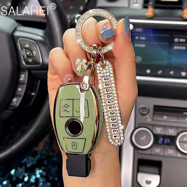 PU Car Key Case Cover For Mercedes Benz E C G M R S Class W204 W212 W176 GLC CLA GLA AMG Accessories