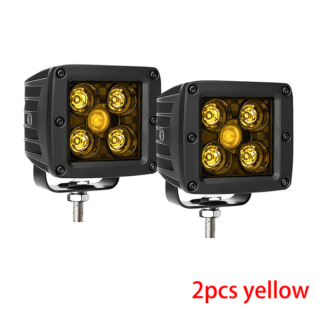 Luyoo 3 Inch LED Light Cubes 12V 24V Amber 3000K Led Work Light Bar For Truck Car Atv 4x4 UTV Boat Spot Driving Offroad Fog Light