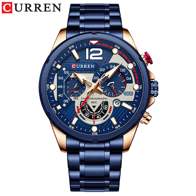 CURREN Casual Business Chronograph Waterproof Stainless Steel Men's Watch New Luxury Fashion Quartz Men's Watches