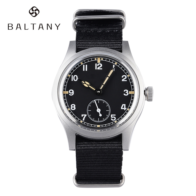 Baltany Dirty Dozen Watch Men 36mm Bubble Sapphire Sea Gull ST1701 Swiss Lumi Automatic Mechanical Vintage Military Wristwatches