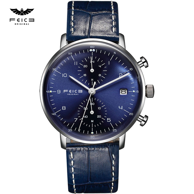 FEICE Quartz Men's Wrist Watch Dual Time Display Business Analog Watches Men's Wristwatch Casual Luxury Men's Watch Sport Watch