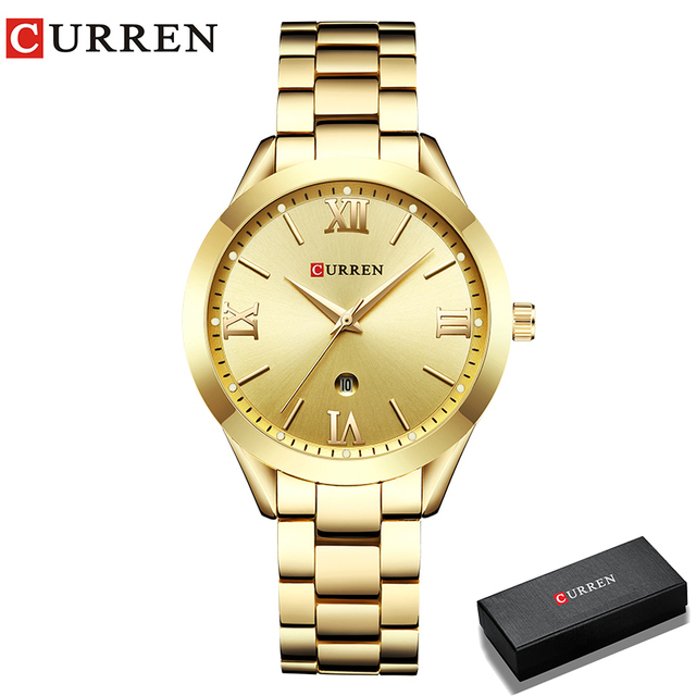 CURREN Gold Watch Women Watches Ladies 9007 Steel Women's Wrist Watches Female Clock Relogio Feminino Montre Femme