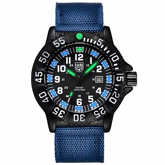 Addie Men's Watches Military Leisure Sports Outdoor Luminous Watch Multifunction NATO Nylon Waterproof Quartz Watch for Men