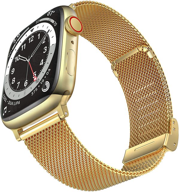 Metal stainless steel band f or Apple watch chain 7 45mm 41mm Milanese mesh loop replacement men women strap for iWatch series se 7 6