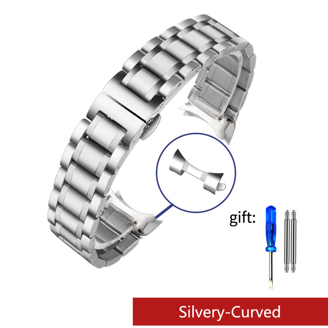 Curved End Stainless Steel Watchband For Tissot 1853 Couturier T035 14/16/17/18/22/24mm Watch Band Women Men Strap Bracelet