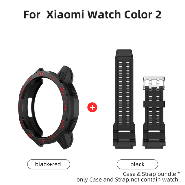 For Xiaomi Mi Watch Band 2 Case & Strap PU Strap Accessories Shock Absorbing Armor Cover Yinfish