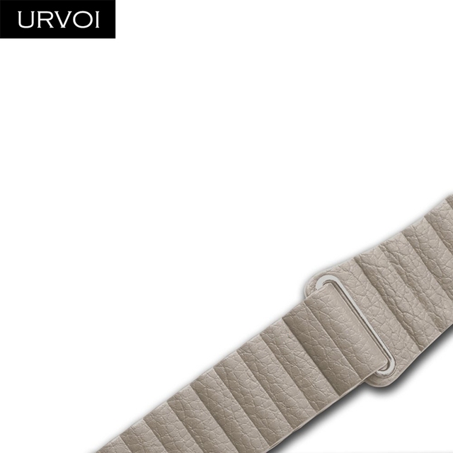 URVOY leather band apple watch series 7 6 SE 5 4 3band for iwatch Leather strap with soft comfortable magnetic clasp 2021 New