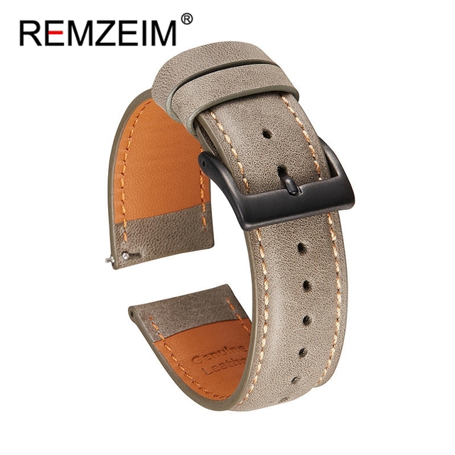 Calf leather watch strap 20mm 22mm quick release watchband for women men watch accessories solid buckle blue red green