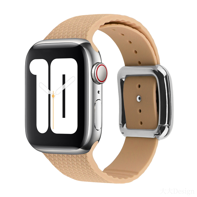 Modern Buckle Strap for Apple Watch Band 45mm 44mm 41mm/40m 42mm38mm Korea Silicone Bracelet iwatch Series 5 4 3 6 SE 7 Strap