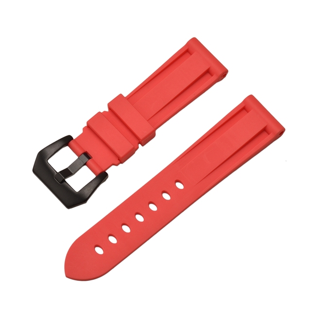 HQ Silicone Strap 20 22 24 26mm Camouflage Watch Band Silicone Rubber Watchband Replacement for PAM Strap and Steel Buckle