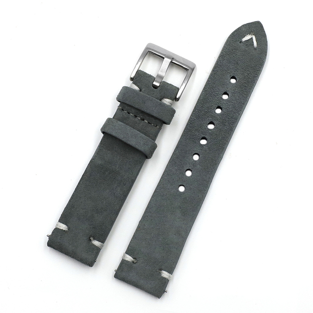 Suede Suede Watch Strap 18mm 20mm 22mm 24mm Handmade Leather Watchband Replacement Tan Gray Beige Color for Men Women Watches