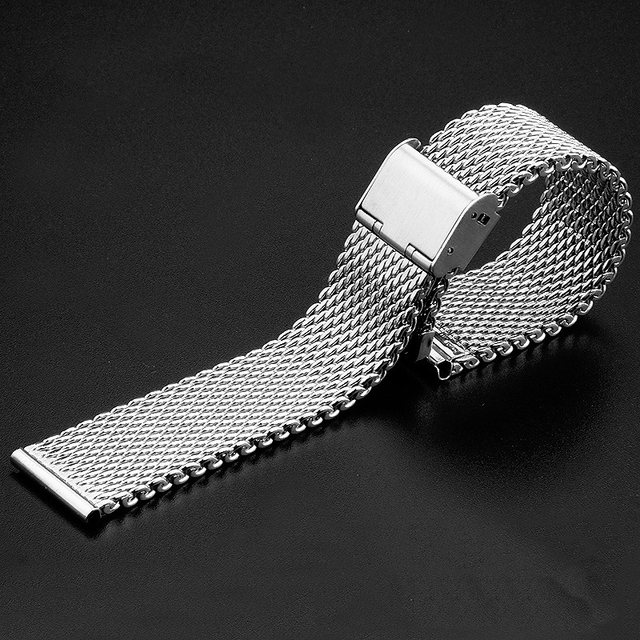 Fine Mesh Watch Strap Stainless Steel Milanese Strap Mesh Wristband 1.0 Wire Buckle Watch Strap Accessories 18mm 20mm 22mm 24mm