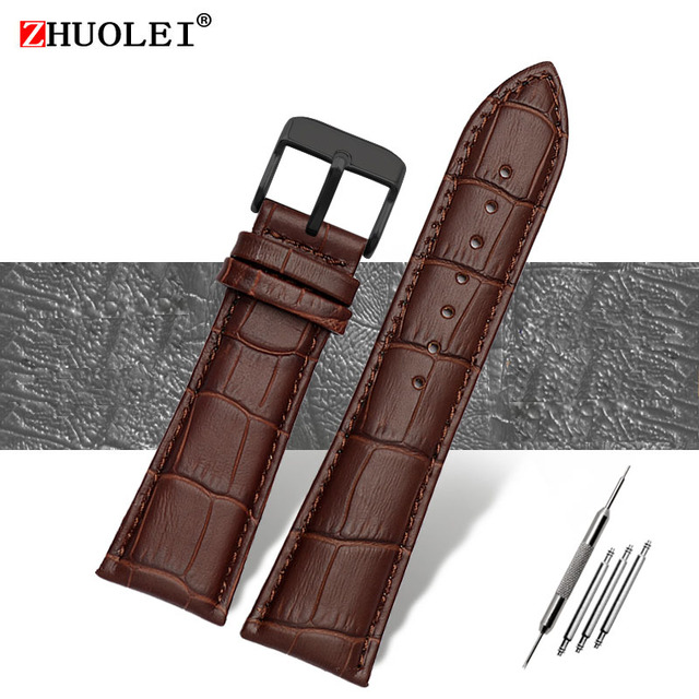 Watch Strap 23mm 24mm 26mm 28mm Big Width Black Brown Mens Crocodile Genuine Leather Watch Strap Band Bracelets Free Shipping