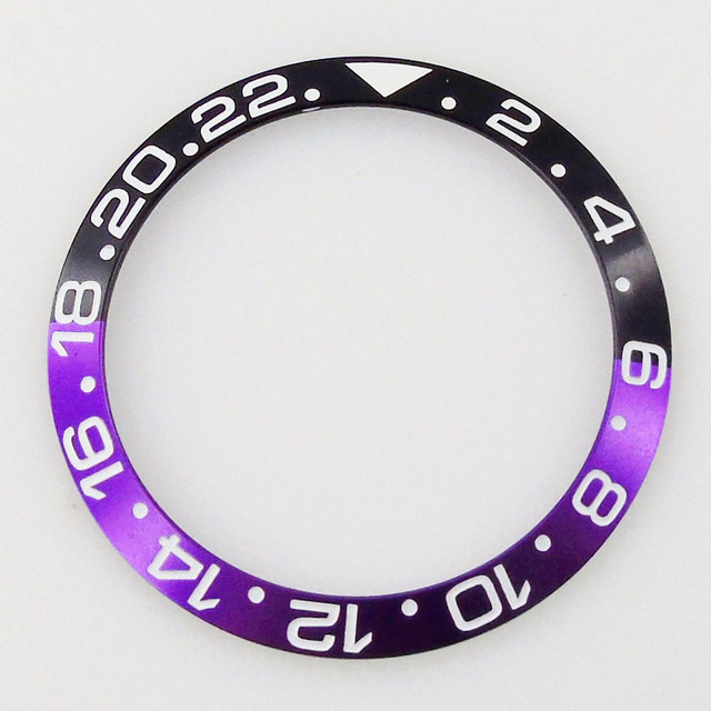 38mm*30.6mm Bezel Watch Insert Fit For 40mm GMT Automatic Men's Watch Aluminum Bezel Ring Red/Blue/Purple/Green/Gold