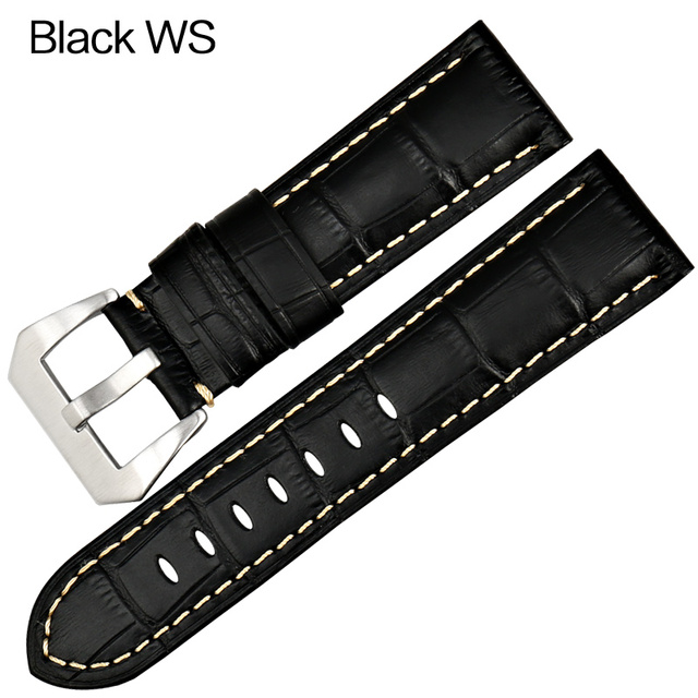 MAIKES Quality Genuine Leather Watch Strap 22mm 24mm 26mm Fashion Blue Watch Accessories Watchband for Panerai Watch Band