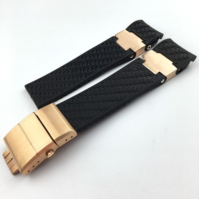 High quality rubber silicone watch band, two styles of design, foldable clasp, suitable for Ulysse Nardin watch, 22mm, 25mm