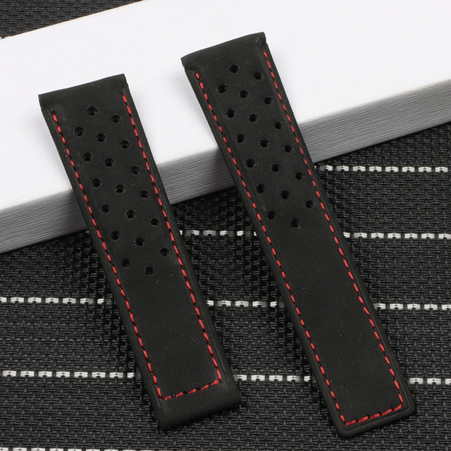 Quality 22mm Cow Leather Watchband for Tag Heuer Carrera Series Men's Band Watch Strap Wristband Accessories Folding Buckle