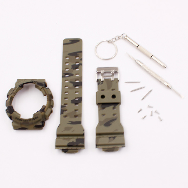 Watch accessories resin strap 16mm for camouflage Casio g-shock GLS GD GA110 GA100 GD120 sports watch for men and women