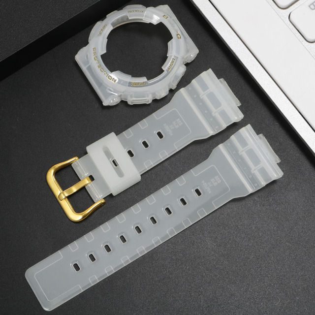 Wristwatch Strap Replacement for Casio Child-G BA-110 111 112 120 130 Rapo Transparent Watch Case Women Silicone Sport Watchband