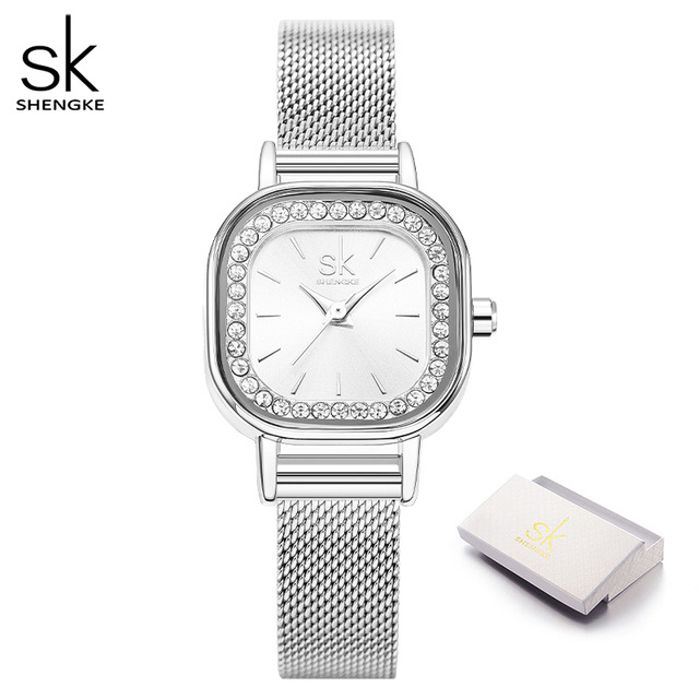 Fashion Women Simple Wristwatch Rhinestone Dial Decoration Quartz Movement Watches for Women Holiday Gifts Stainless Steel Wristwatch
