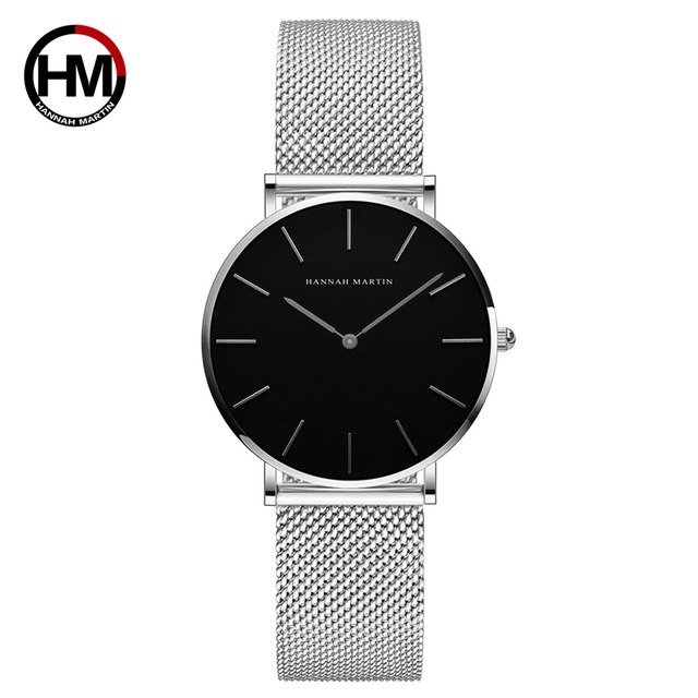 Japan Quartz Movement High Quality 36mm Hana Martin Women Stainless Steel Mesh Rose Gold Waterproof Ladies Watch Dropshipping