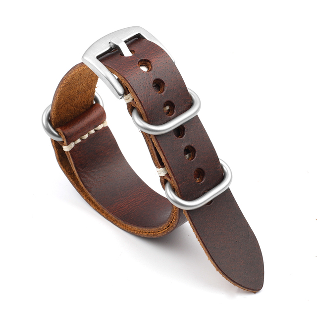 Genuine Leather NATO Strap Antique Watch Band 20mm 22mm 24mm Handmade Zulu Strap for Watch Replacement Accessories