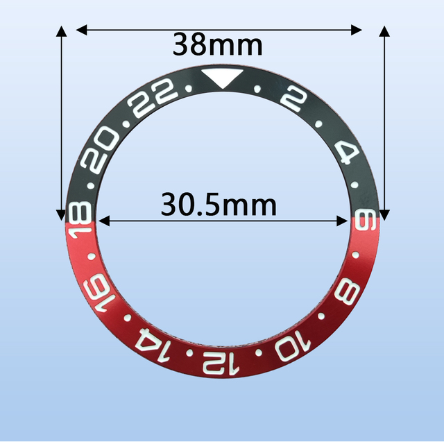 NEITON 38mm Ceramic Bezel Inserts For 40mm Mens Watch Watches Replace Accessories Watch Face Watch Bezel Inserts GMT SUB No.2